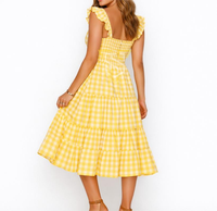 Robe d'été élégante pour femme, longueur genou, sans manches, respirante, décontractée, formelle, en tissu lawn, couleur unie, qualité supérieure