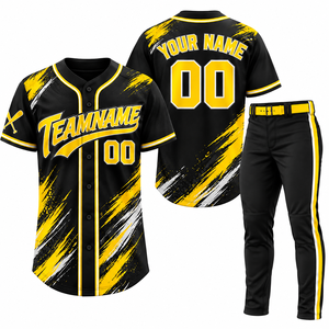 Conjunto de Camiseta de Béisbol de Alta Calidad para Adultos, Manga Corta, Impresión Sublimada, Absorbe la Humedad, 100% Poliéster, Nombre y Número del Equipo - Product Image 6