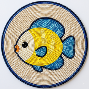Nouveau Set de Table Perlé Fait Main en Perles de Rocaille Élégant et Coloré pour Décoration de Table – Tapis de Table Perlé Façon Artisanale pour la Maison - Product Image 3
