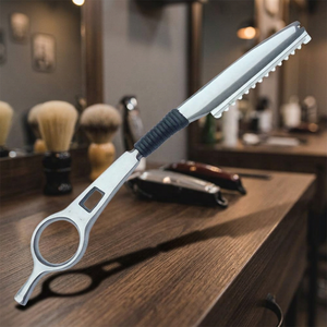 Navaja de Afeitar para Adelgazar el Cabello de Acero Inoxidable Najmmy, de Una Sola Cuchilla con Empuñadura de Goma para Uso en Barberías, con Logotipo Personalizado - Product Image 2