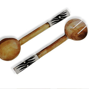 Utensilios para ensalada hechos a mano, ecológicos, aptos para lavavajillas, para el hogar y la cocina, hechos en India. - Product Image 1