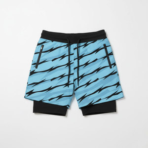 Short de course pour homme 2-en-1 à séchage rapide, taille mi-haute, sportif, avec cordon de serrage, double couche, poche, respirant, logo personnalisé - Product Image 5