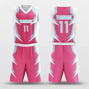Ensemble de maillots de basket-ball unisexe rouge et vert, col en V, manches longues, respirant, séchage rapide, polyester sublimé, évacuation de l'humidité, athlétique - Product Image 5