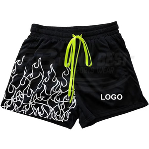 Shorts de bain et de surf pour hommes en toile tricotée 100 % coton, taille mi-haute élastique, séchage rapide, respirant, imperméable avec poches, OEM - Product Image 3