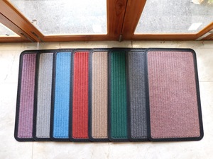 Modern Rectangle <b>Doormat</b> Set Multi Color Polyester Indoor Mat with Geometric Border for Entryway and Stairs - Product Image 5