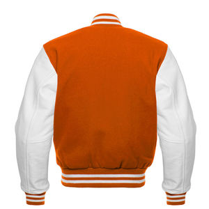 Blouson Bomber en Cuir PU Style Universitaire Brodé Personnalisé avec Patchwork en Laine Hiver Unisexe - Product Image 2