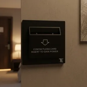 Interrupteur intelligent d'économie d'énergie noir pour hôtels, systèmes de contrôle électronique de l'énergie pour hôtels, complexes hôteliers et gîtes - Product Image 5