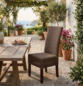 Modern Handwoven Rattan <b>Dining</b> <b>Chair</b> High Back Wooden Legs Restaurant Cafe Hotel Wholesales Natural Wicker <b>Chairs</b> - Product Image 6