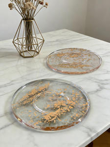 Posavasos Acrílicos para Mesa de Comedor, Diseño Hecho a Mano, Forma Redonda, para Hotel, Hogar, Bebidas, Té, Tazas - Product Image 5