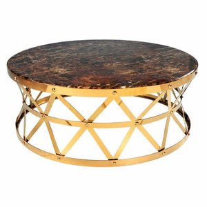 Premium Gold Metal Coffee <b>Table</b> with <b>White</b> Marble Top Contemporary Handmade Furniture for Home and Hotel - Product Image 6