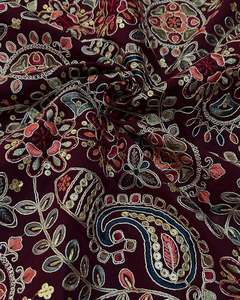 Tissu de luxe en georgette brodée pour robes de créateur, idéal pour les tenues de mariage africaines et les vêtements de fête - Product Image 4