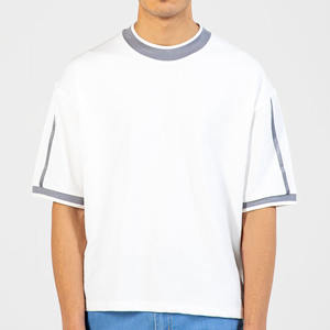 เสื้อยืดผู้ชายพิมพ์โลโก้ตามสั่งเสื้อยืดผ้าฝ้ายเนื้อวัสดุ OEM สำหรับผู้ชายสไตล์สตรีทแวร์แบบลำลองทันสมัย - Product Image 1