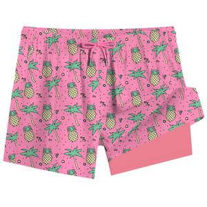 Short de bain pour homme noir et rose à imprimé requin avec cordon de serrage et taille élastique - Product Image 5