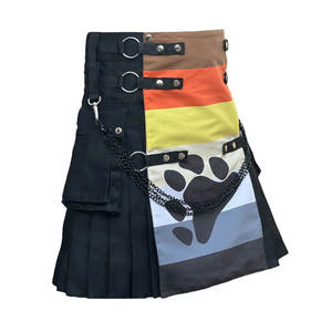 Kilt écossais moderne pour hommes, motif drapeau et patte d'ours, kilt utilitaire tendance, vente en gros 2026 - Product Image 2