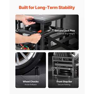 2 vérins pneumatiques robustes, capacité 5 tonnes (11023 lbs), hauteur max. 12,6 pouces, élévateurs de voiture portables à air pour berlines, SUV et pick-up - Product Image 6