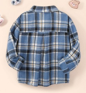 Chemises à carreaux décontractées pour garçons, 100 % coton, à manches longues, col rond, avec logo personnalisé, tricotées, séchage rapide, écologiques - Product Image 2