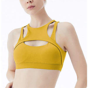 Soutien-gorge de sport pour femme, 92 % polyester, 8 % élasthanne, haut de sport, soutien-gorge de yoga, soutien-gorge de sport côtelé, crop top de sport - Product Image 4