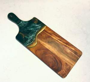 Tabla de Cortar de Madera de Primera Calidad con Acabado de Resina con Diseño de Olas Oceánicas, Aspecto Atractivo, Accesorios de Cocina - Product Image 6