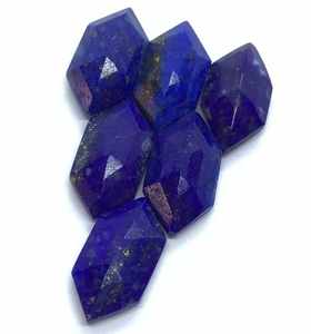 Piedras preciosas sueltas de lapislázuli natural con corte hexagonal de 6-15 mm para engaste de anillos y colgantes, cuentas sueltas de lapislázuli al por mayor. - Product Image 5