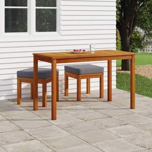 Conjunto de Comedor de Jardín de Madera Marrón Grisáceo - Product Image 1