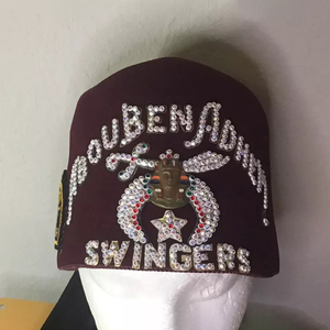 Fez Marrón Shriner con Borla de 18 Pulgadas y Pedrería, Sombrero Masónico de Alta Calidad, Personalizado, Más Vendido - Product Image 3