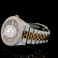 Montre unisexe mécanique ETA en acier inoxydable, entièrement sertie de diamants Moissanite, la plus vendue, idéale pour les anniversaires et les célébrations.