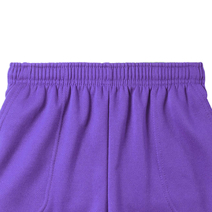 Shorts Bermuda pour Homme Violet avec Taille Élastique et Poche Arrière, Style Tricoté Décontracté, Taille Mi-Haute, Couleur Unie - Product Image 4