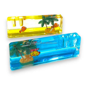 Porte-stylo et presse-papiers flottant multicolore en acrylique étanche de 14,5 cm avec motif animal pour décoration de bureau - Product Image 2