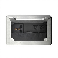 Enchufe de Mesa Abatible de Aleación de Aluminio con Cepillo, Toma de Corriente Oculta, Enchufe Multimedia para Escritorio, Toma de Corriente para Oficina, Vida Inteligente