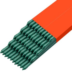 46.06-Inch Plastic Coated Metal <b>Tomato</b> Stakes 50-Pack Garden <b>Supports</b> for Plants Pointed End Garden Sticks Used for Growing - Product Image 1