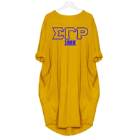 Robe décontractée ample à manches longues avec poches Sigma Gamma Rho pour femmes, tenue de sororité grecque, confortable, tendance, personnalisable, vente en gros