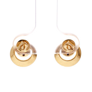 Modernos Pendientes Geométricos Dorados con Circonitas - Joyería de Fiesta para Mujer a la Moda - Product Image 4