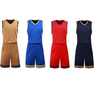 Uniforme de basket-ball bleu, rouge, marron, maillots de basket-ball pour hommes et femmes, chemises et shorts d'extérieur - Product Image 1
