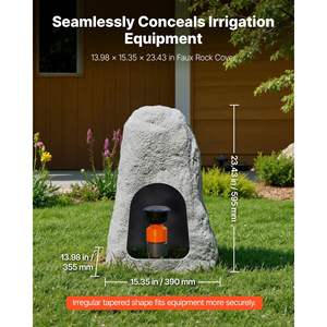 Couverture de pompe à eau en faux rocher pour extérieur, texture naturelle réaliste, légère, résistante aux intempéries, en polyrésine, artificielle, légère - Product Image 4