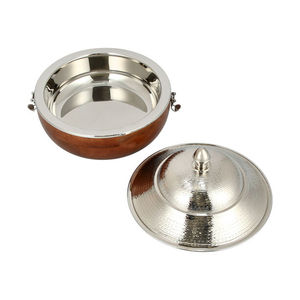 Casserole ronde en bois de haute qualité avec couvercle en acier inoxydable, chauffe-plat isolé pour la maison, les mariages et les hôtels - Product Image 3