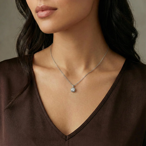 Collar con Colgante de Diamante Corte Brillante, Plata 925, Engaste en Bisel, Estilo Clásico, Unisex, Uso Diario - Product Image 5