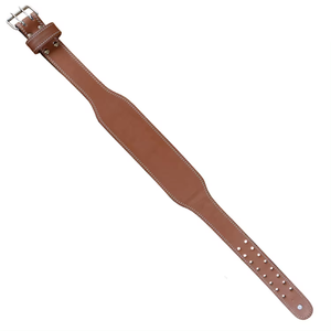 Ceinture de musculation classique marron en cuir de vachette avec boucle à double ardillon profilée et soutien lombaire stable - Product Image 3