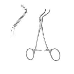 KITZMILLER-Type <b>Clamps</b> COOLEY Jaws <b>Angled</b> Left/<b>Right</b> 5-1/4in 13.4cm Vascular ZETOMEDPRO - Product Image 2