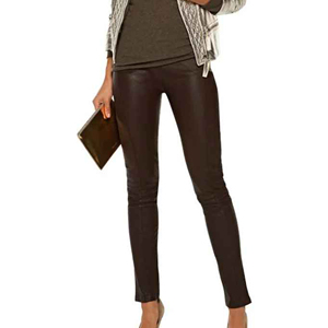 Pantalon en cuir pleine fleur de qualité supérieure, coupe ajustée, style décontracté, mode moderne, vêtement de style urbain - Product Image 5