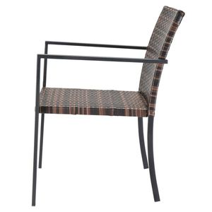 Set di 2 Sedie da Pranzo Impilabili in Vimini per Esterni con Braccioli Resistenti alle Intemperie e Telaio in Acciaio per Terrazza o Braciere - Product Image 6