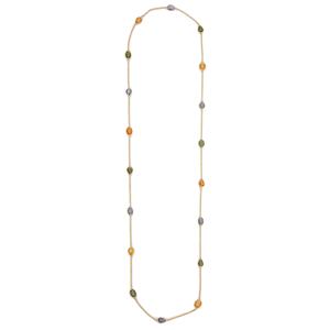 Joyería de moda para mujer, collar de piedras preciosas de zafiro ovalado, pera preciosa Natural, oro amarillo sólido de 18K, collar de cuentas hecho a mano - Product Image 1
