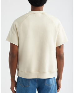 Suéter de Punto para Hombre, Cuello Redondo, Manga Raglán, Color Crema, Corte Regular, Color Sólido, Informal, para Verano - Product Image 2