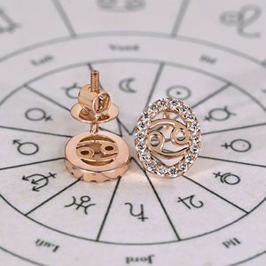 Boucles d'oreilles rondes en diamant avec halo, 0,30 carats total, qualité E/F VS, en argent 925, bijoux astrologiques du zodiaque pour elle, cadeau d'anniversaire élégant - Product Image 6