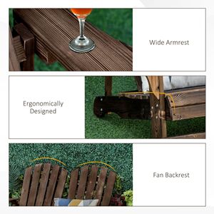 Divanetto Adirondack per Patio, Design Ergonomico, Panca in Legno con Vernice Protettiva, Sedia a Sdraio con Schienale Piatto in Marrone - Product Image 6