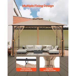 Rete di Ricambio 10x12x7.3 FT per Gazebo da Giardino, Tenda a Rete a 4 Pannelli per Pareti Laterali, Adatta alla Maggior Parte dei Patio - Product Image 3