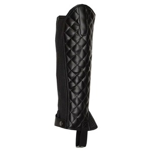 Custom Genuine Leather Horse Riding <b>Chaps</b> Adjustable Equestrian <b>Half</b> Gaiters Professional Unisex Outdoor Riding Leg Protection - Product Image 2