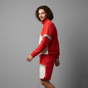 Conjunto deportivo cortavientos personalizado para hombre, pantalones cortavientos y chaqueta, conjunto reflectante con cremallera, ropa de calle de nailon. - Product Image 6