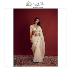 Sari en Georgette de qualité supérieure, nouveau style, dernière mode, vêtements indiens de créateur pour mariage, avec broderie de sequins lourds - Product Image 3