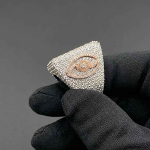 Lab Grown Diamond <b>Initial</b> C Championship <b>Ring</b> White Rose Gold Square Statement Hip Hop Luxury Jewelry For Men Unisex - Product Image 6