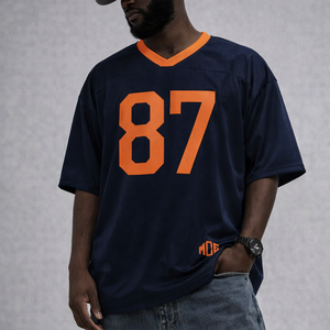 Maillot de football américain pour homme, coupe oversize, en maille, col en V, 240 GSM, polyester, style streetwear, impression de numéro personnalisée, OEM, vente en gros - Product Image 4